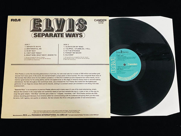 Elvis Presley - Separate Ways (UK, 1973)