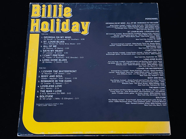 Billie Holiday - Billie Holiday (IT, 1982)