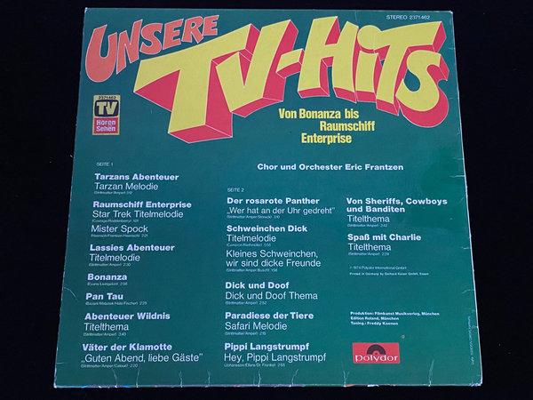 Chor & Orchester Eric Frantzen - Unsere TV-Hits (DE, 1974)