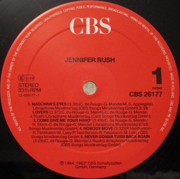 Jennifer Rush - Jennifer Rush (RP, DE)