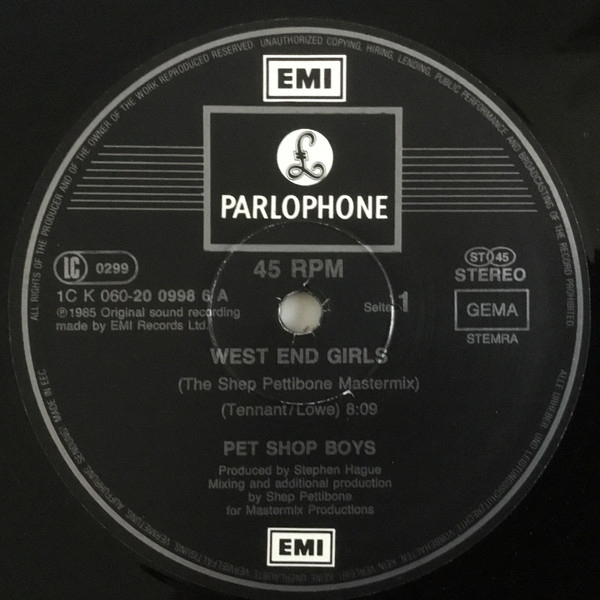 Pet Shop Boys - West End Girls (Maxi-Single, EU, 1985)