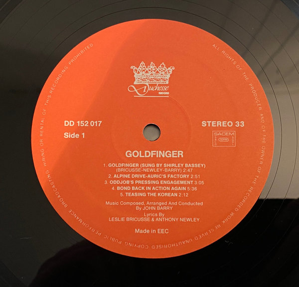 John Barry - Goldfinger (OST) (FR, 1988)